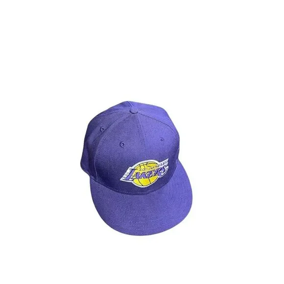 New Era Los Angeles Lakers 59Fifty Fitted Hat Purple Size 7 3/4 - Picture 2 of 6